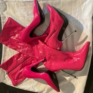 Lot of 2 PAIRS of BARBIE pink high Heels, and Pink Knee High Boots